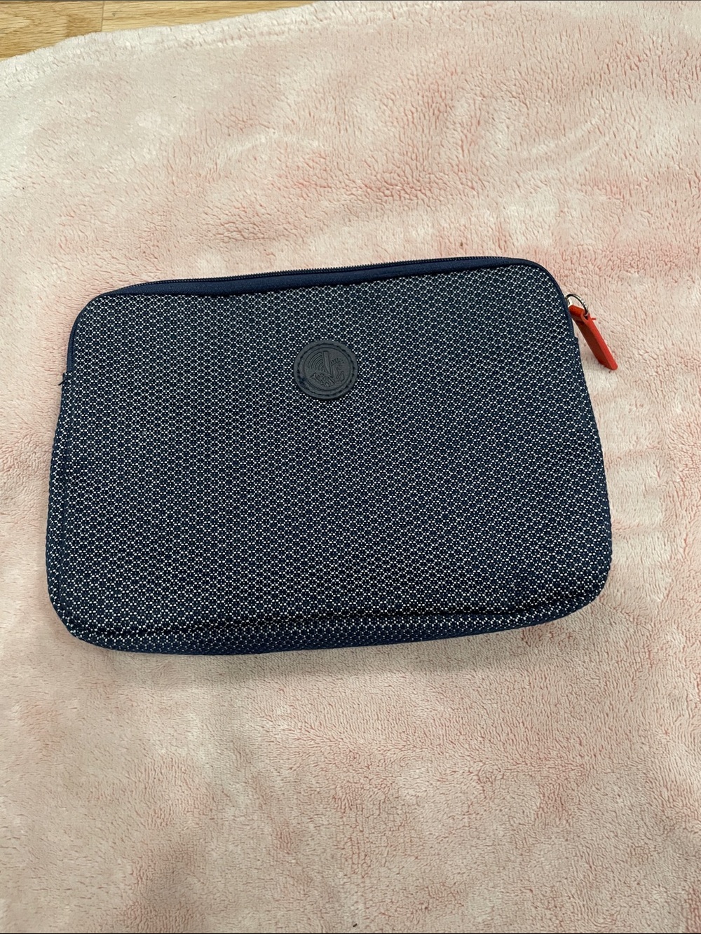 Authentic Air France Business Class Amenity Kit Pouch - Navy Blue & Red Accent